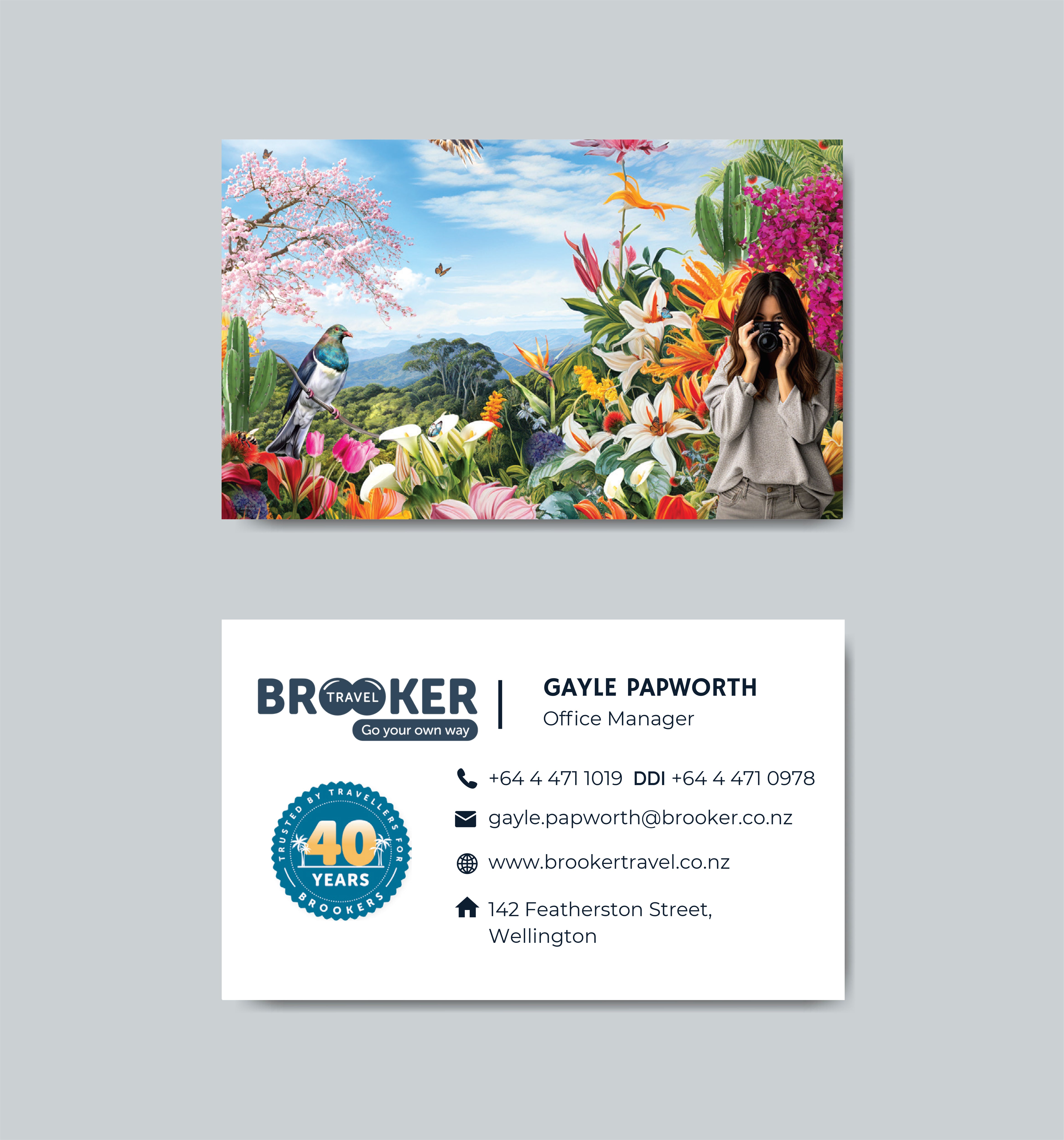 Brooker Travel Business Cards - Wellington