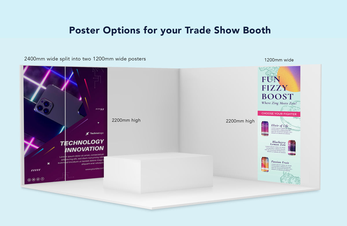 Example Booth Poster Posters for Trade Show Booths: Small and Large – Print Monday