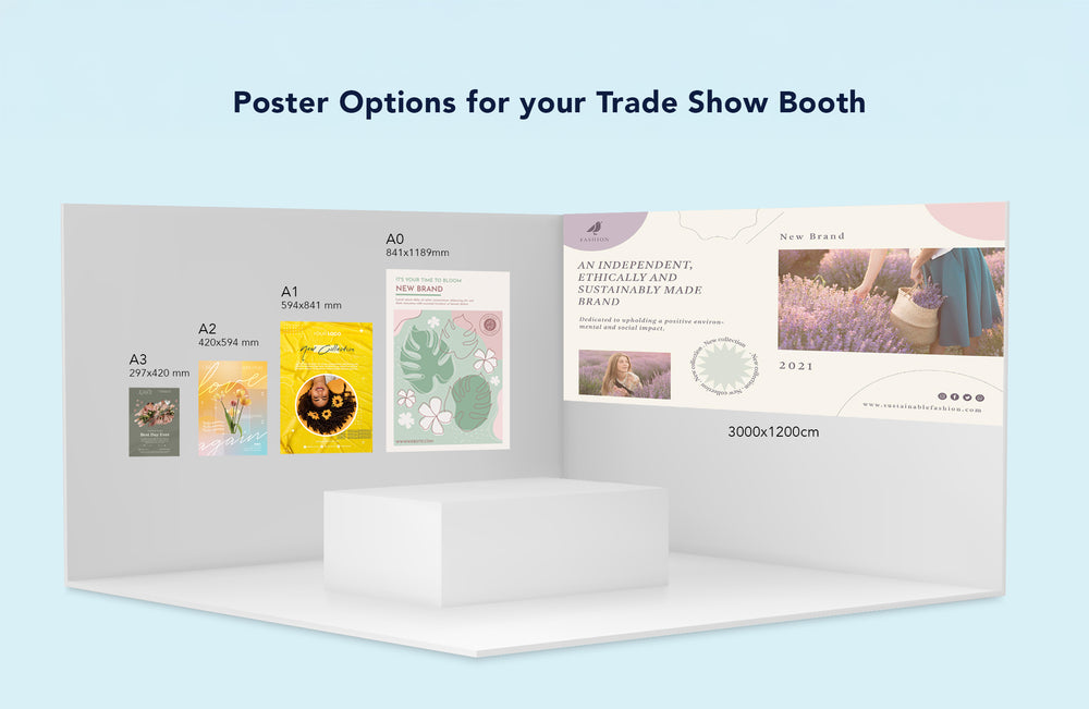 POSTERS FOR TRADE SHOW BOOTHS, small & large