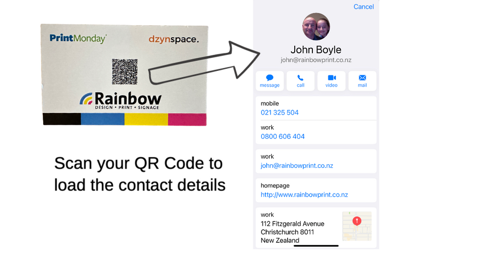 ADD A QR CODE FOR CONTACT DETAILS